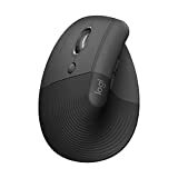 Logitech Lift Mouse Ergonomis Vertikal Kiri, Tangan Kiri, Nirkabel, Bluetooth atau USB Logi Bolt, Klik senyap, 4 Tombol, Kompatibel dengan WindowsmacOSiPadOS, Laptop, PC - Graphite