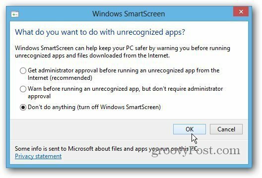 Pengaturan SmartScreen