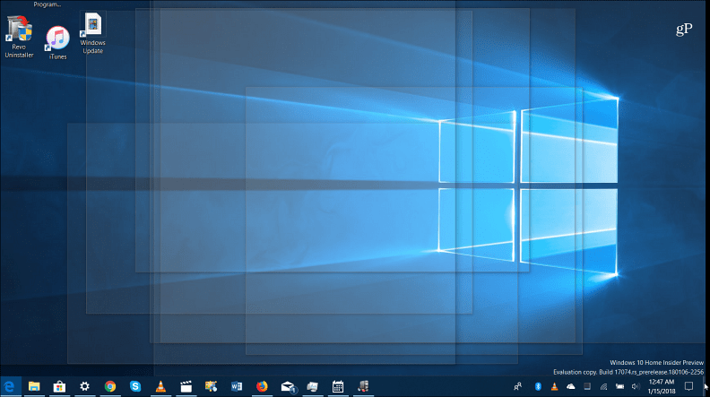 Desktop mengintip fitur Windows 10