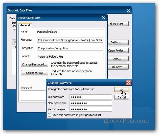 Cara Melindungi File Outlook PST Kata Sandi