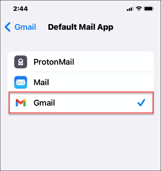 aplikasi email default iPhone