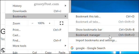 Mengakses Pengelola Bookmark di Chrome