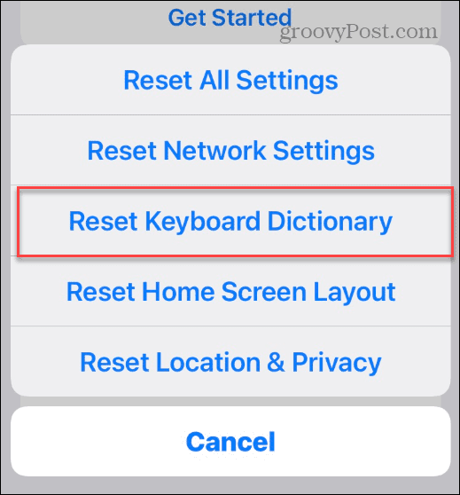 Setel ulang Keyboard di iPhone