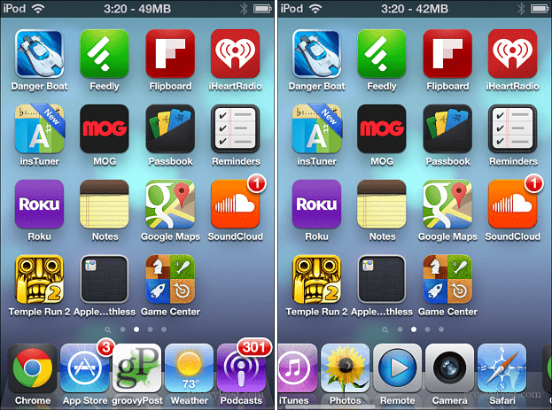 Lima ikon iOS Dock