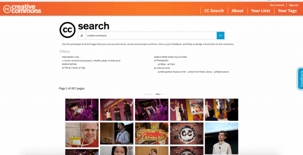 Creative Commons sedang menguji beta fitur Pencarian CC baru.