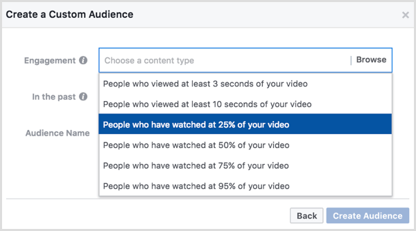 Audiens kustom Facebook berdasarkan tampilan video