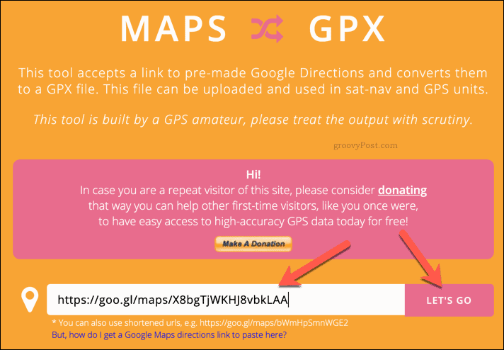 Membuat file GPX menggunakan MapstoGPX
