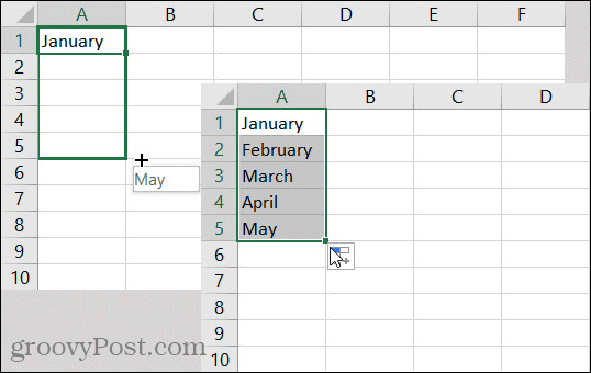 Bulan Pengisian Otomatis Excel
