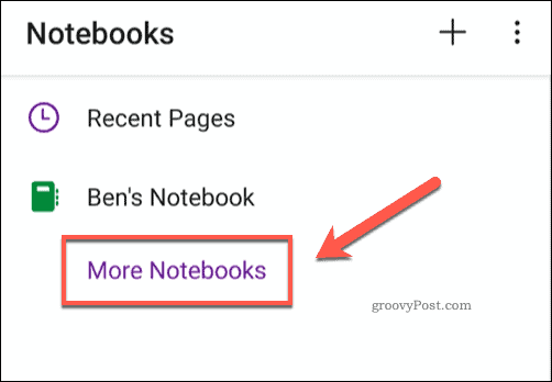 Ikon OneNote app more notebooks