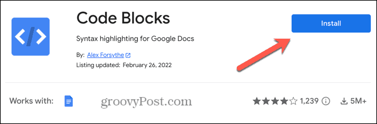pemasangan add-on google docs