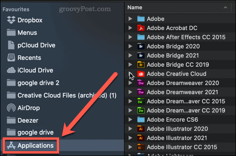 folder aplikasi mac