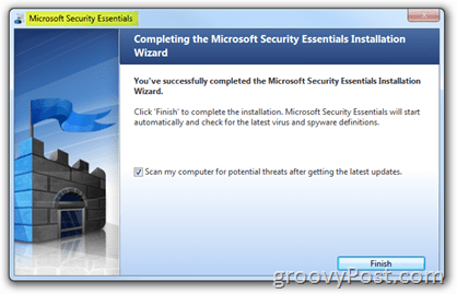 Penginstalan Microsoft Security Essentials