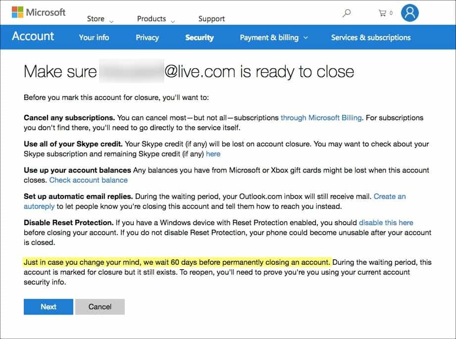 Cara Menghapus Hotmail, Windows Live, dan Akun Outlook Anda secara Permanen