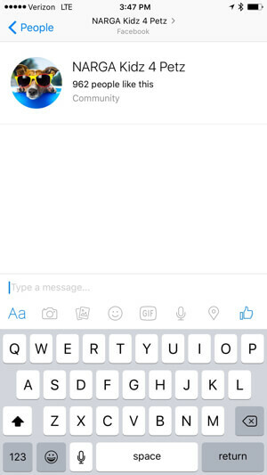 layar aplikasi facebook messenger