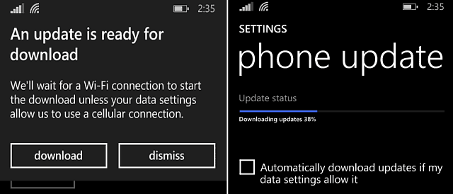 memperbarui Pembaruan Windows Phone 8-1