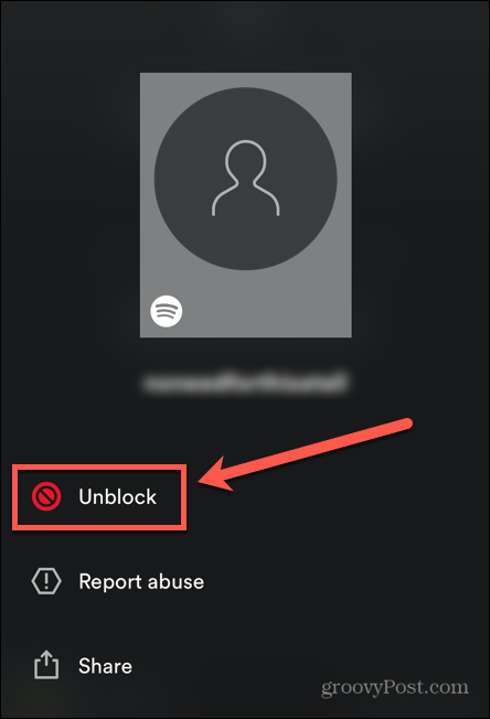 buka blokir pengikut di ponsel spotify