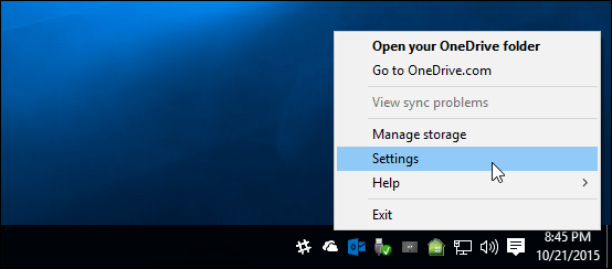 Pengaturan OneDrive Windows 10