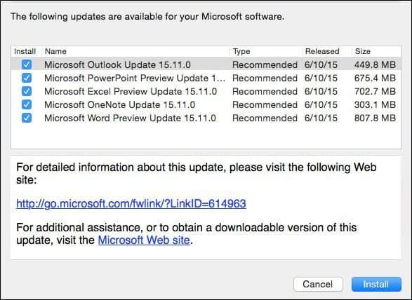 Microsoft Office 2016 untuk Pratinjau Mac