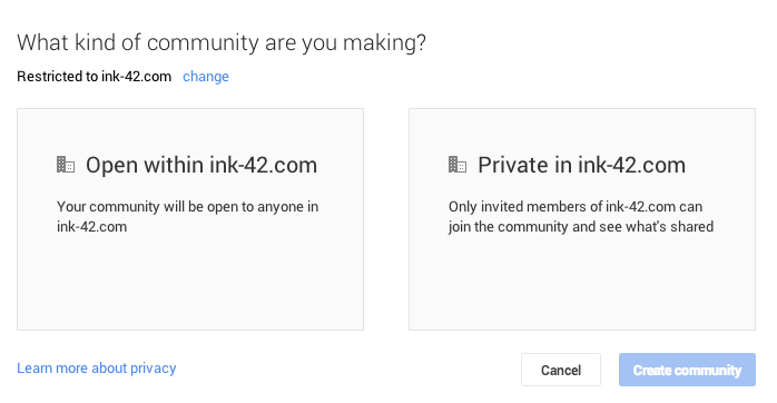 komunitas yang dibatasi google +