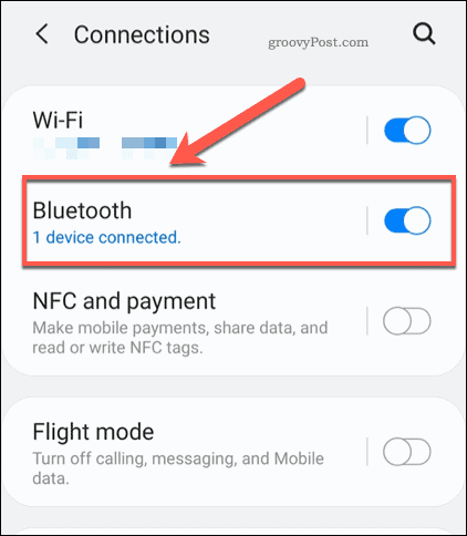 Menu Pengaturan Bluetooth Android