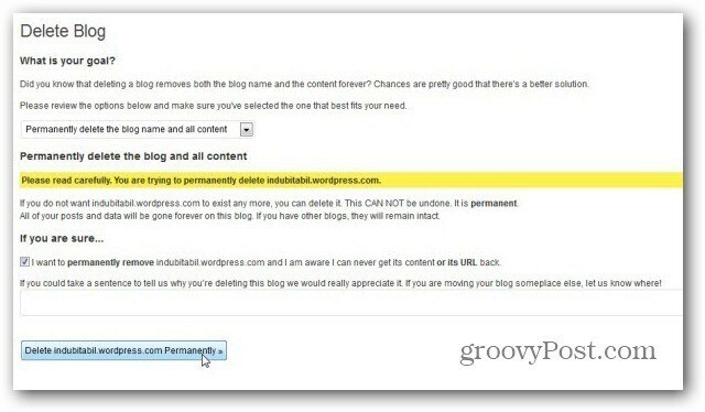 wordpress com menghapus konfirmasi akhir blog