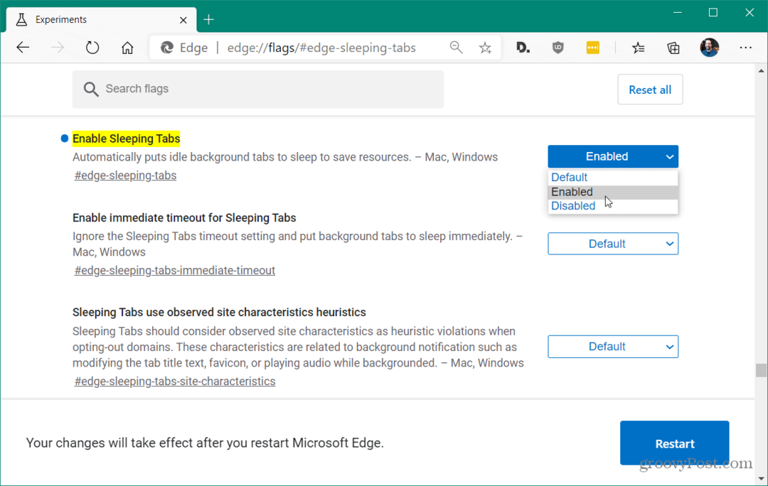 Cara Mengaktifkan Tab Tidur di Microsoft Edge