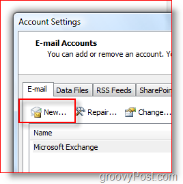 Buat Akun Email baru di Outlook 2007