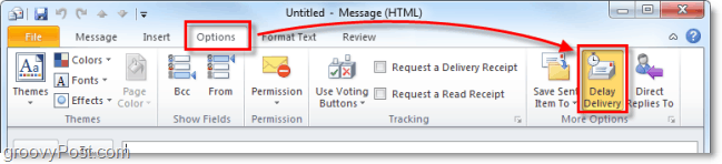 tombol pengiriman tunda di Outlook 2010