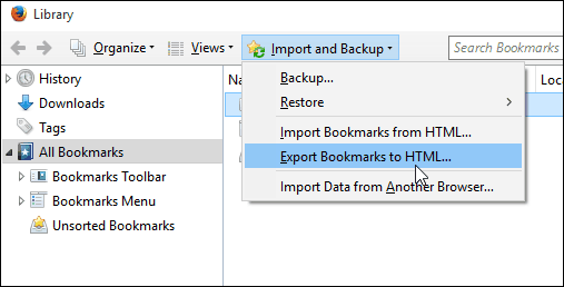 7 ekspor bookmark Firefox