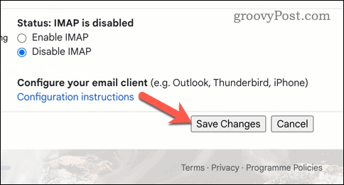 Simpan perubahan Gmail