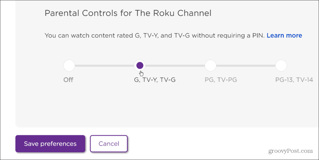 Kontrol orang tua Roku untuk Saluran YouTube