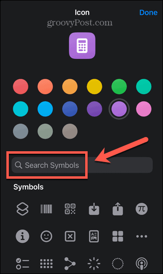 simbol ikon pintasan iphone