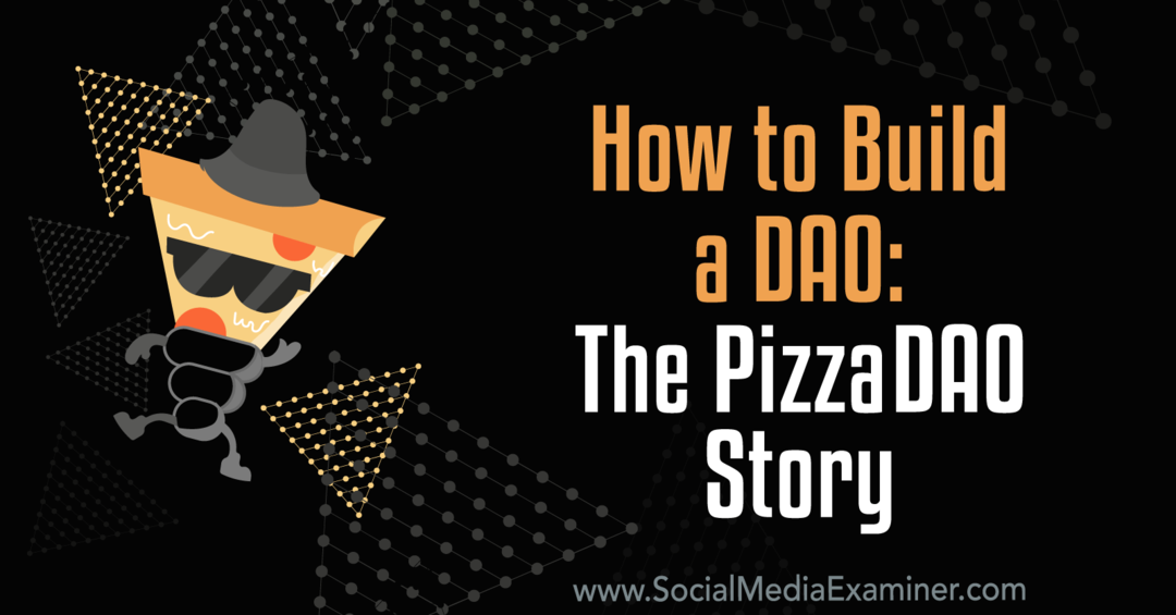 bagaimana membangun ado: penguji media sosial cerita pizzadao