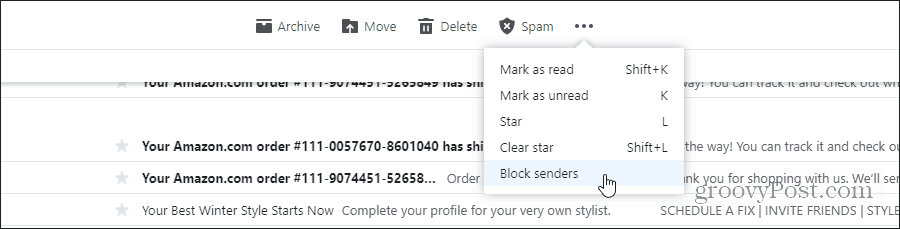 blokir pengirim melalui surat yahoo
