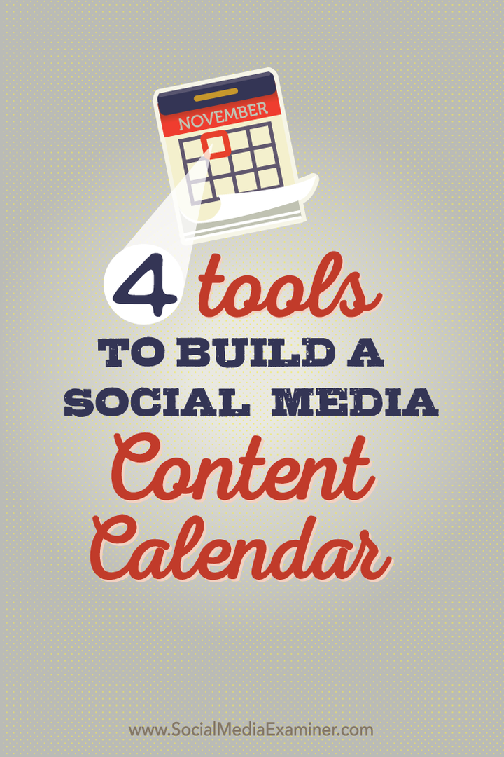 empat alat untuk membangun kalender konten media sosial