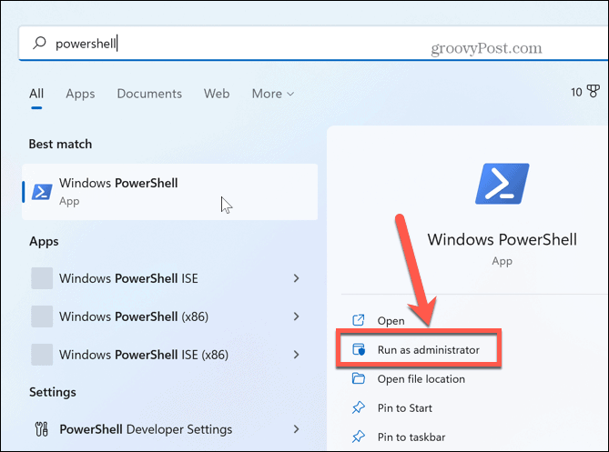 windows 11 menjalankan PowerShell sebagai administrator