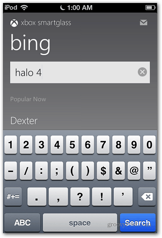 Pencarian SmartGlass Bing iOS
