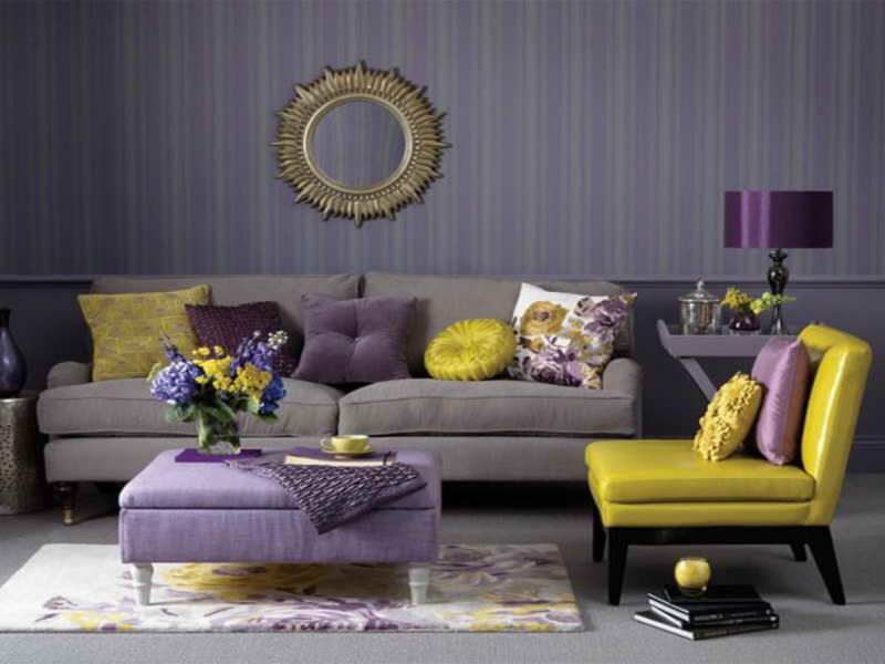 Saran dekorasi rumah modern dengan warna ungu