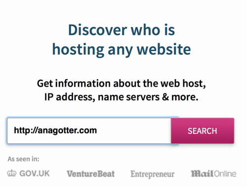 WhoIsHostingThis mengidentifikasi penyedia hosting situs dalam hitungan detik.