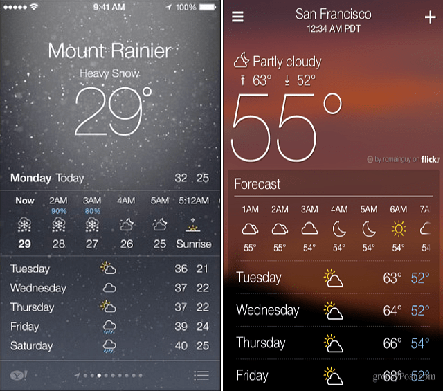 Aplikasi Cuaca Yahoo dan iOS 7