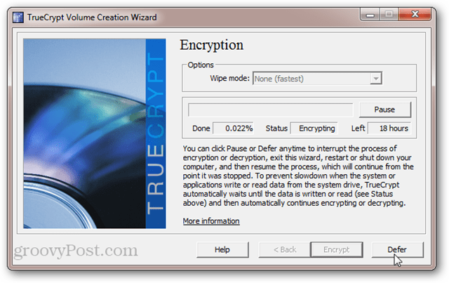 Berapa lama waktu yang dibutuhkan Enkripsi TrueCrypt System Disk?