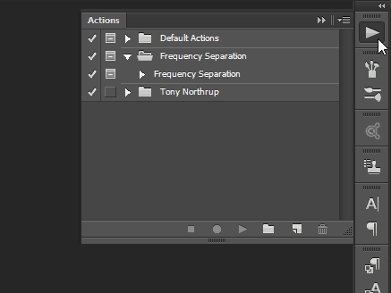 panel aksi Photoshop batch mengedit menu jendela akses