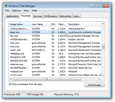 lsass.exe di task manager windows 7