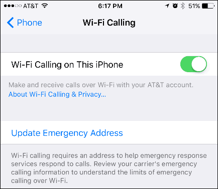 Aktifkan Panggilan Wi-Fi di iPhone