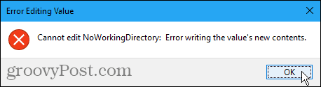 Tidak dapat mengedit kesalahan di Windows Registry