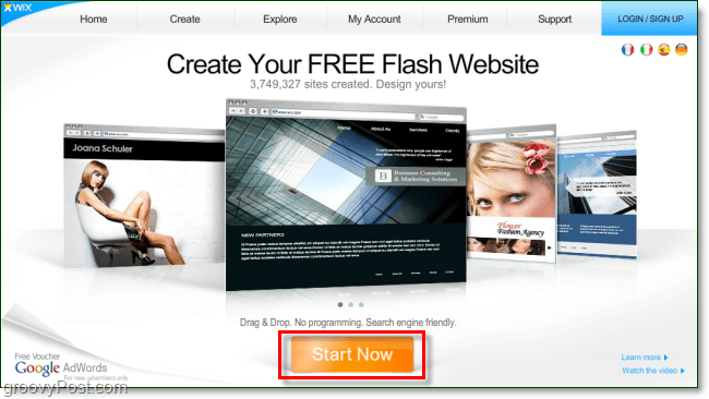 ulasan wix.com - situs web flash gratis