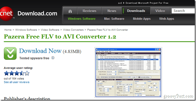 Panzera FLV ke AVI Downloader