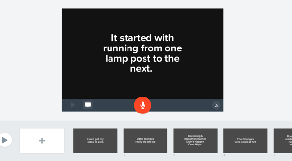 Tambahkan teks sorotan blog Anda ke slide Anda dalam video Adobe Spark.