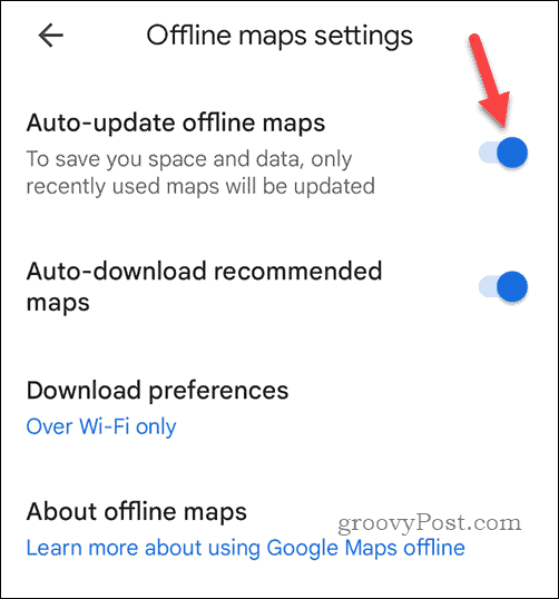 Perbarui peta Google Maps offline secara otomatis