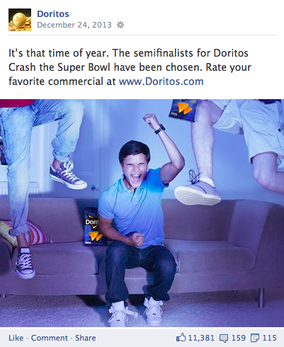 Doritos posting facebook